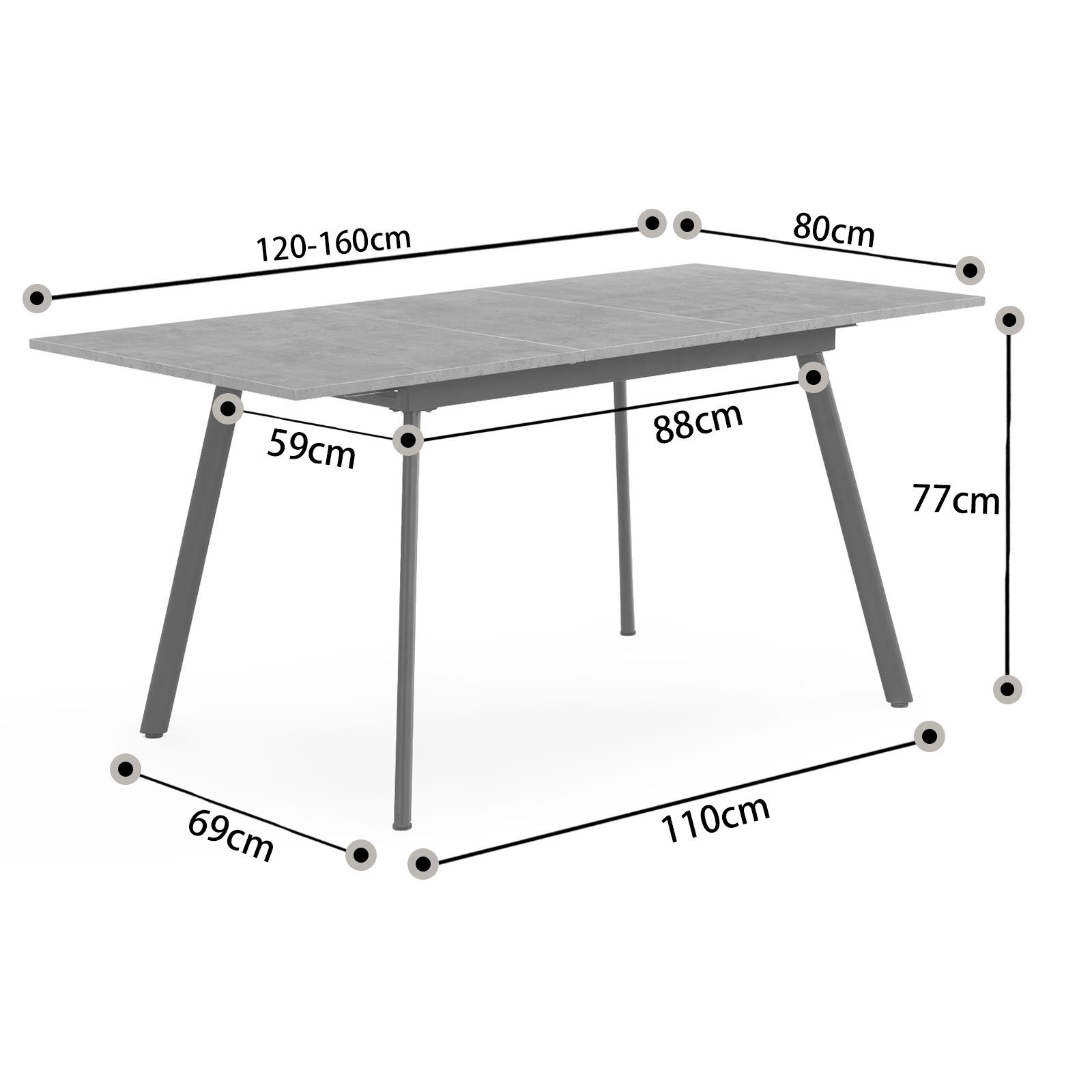 B&D home Esstisch Ausziehtisch SVANTJE, ausziehbar, 120-160cm