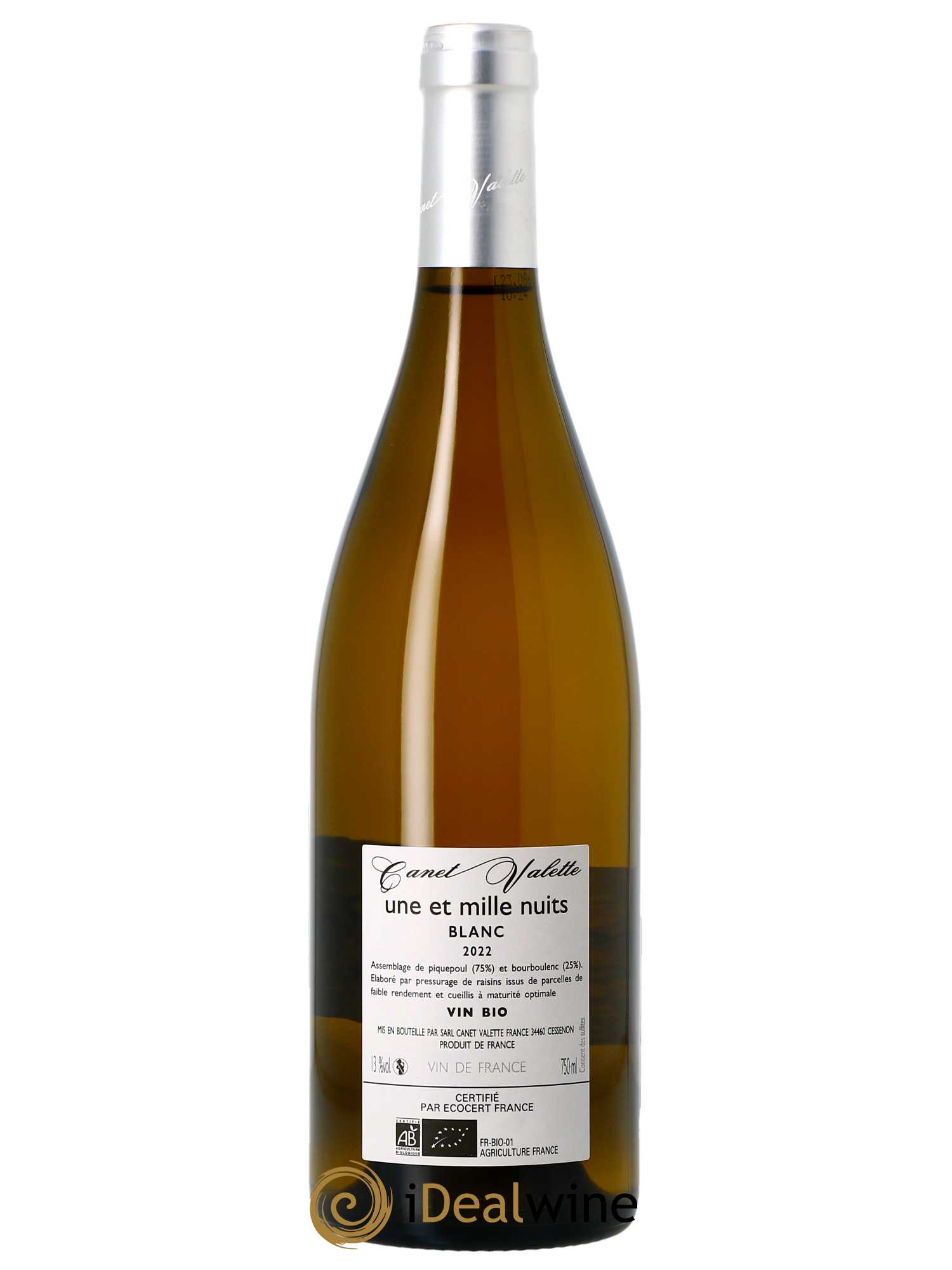 Vin de France Une et mille nuits Canet-Valette (Domaine)  2022 - Lot de 1 Bouteille