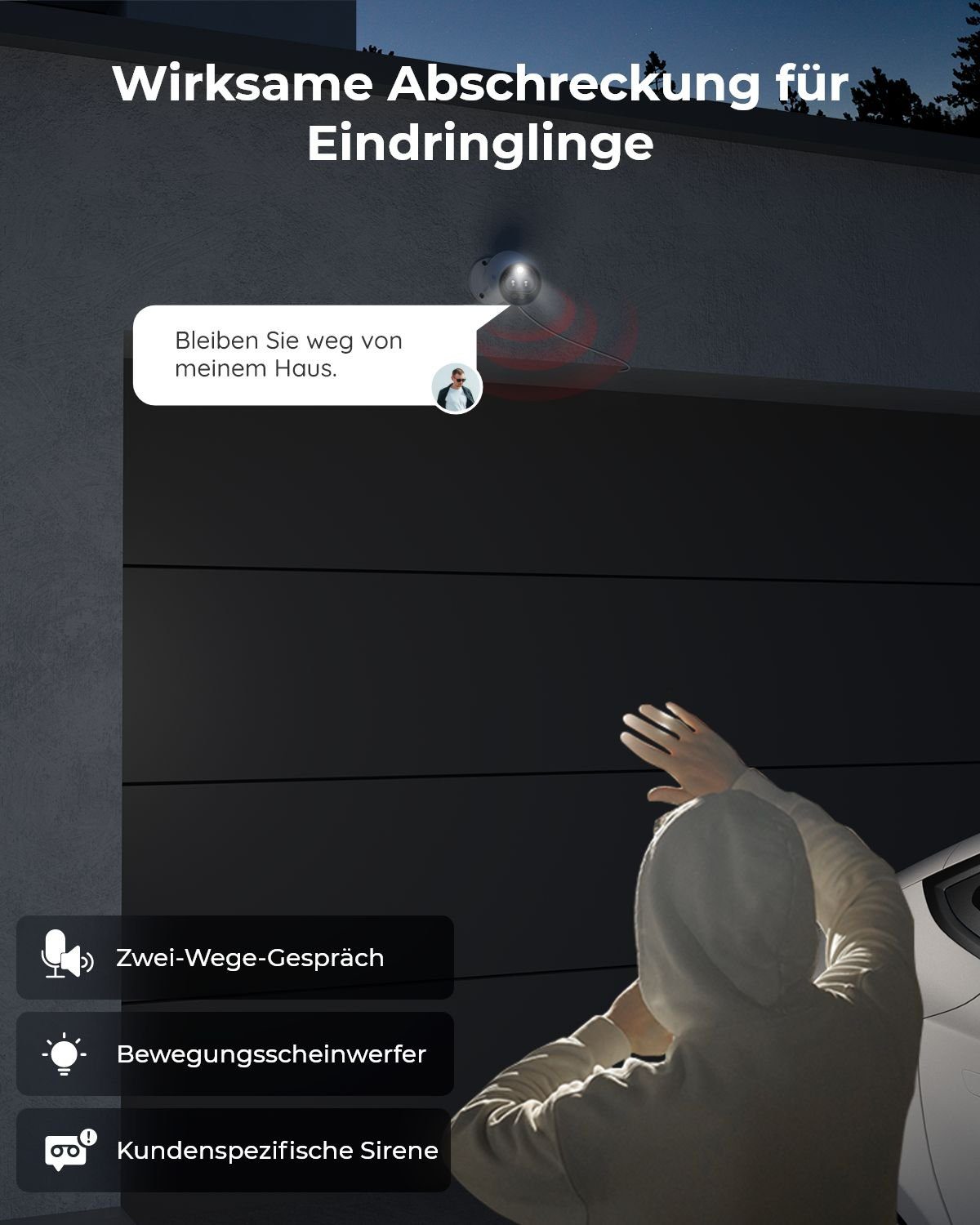 Reolink 4K Intelligente Dual-Objektiv PoE P330M Überwachungskamera (Außenbereich, Farbnachtsicht, Weitwinkel- und Nahansicht, Personen-/Fahrzeugerkennung)