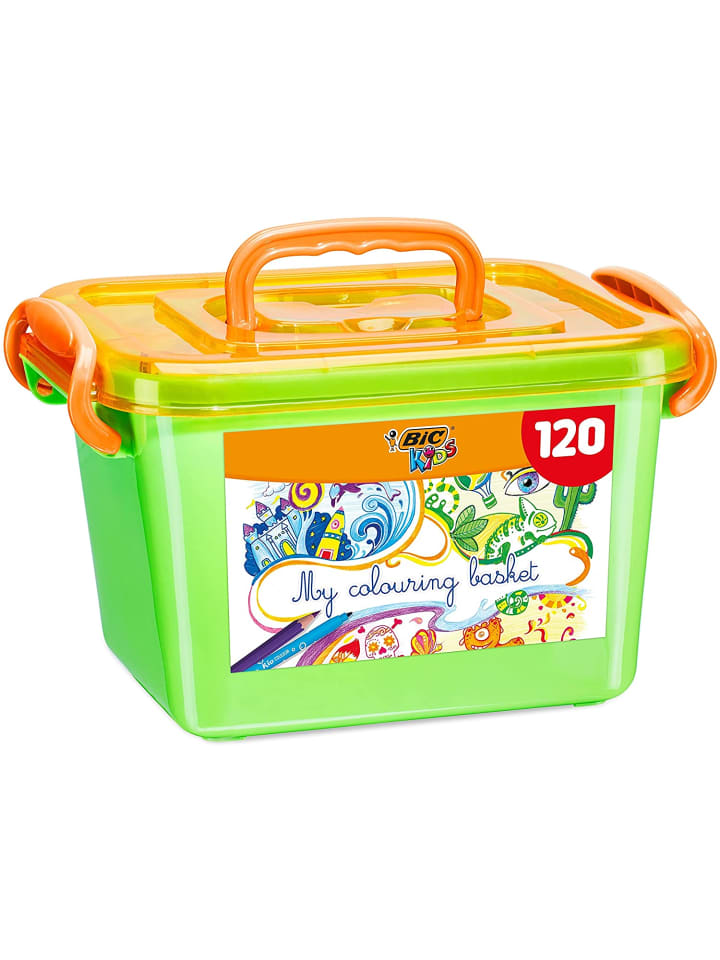 Bic Kids Stifte Set: 60 Filzstifte & 60 Buntstifte zum Malen, 120er Malkiste günstig kaufen onesize