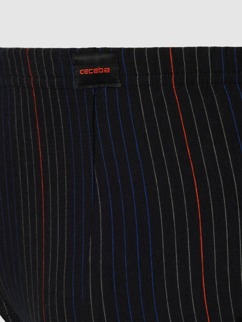PLUS SIZE Slip mit Streifenmuster im 2er-Pack in schwarz