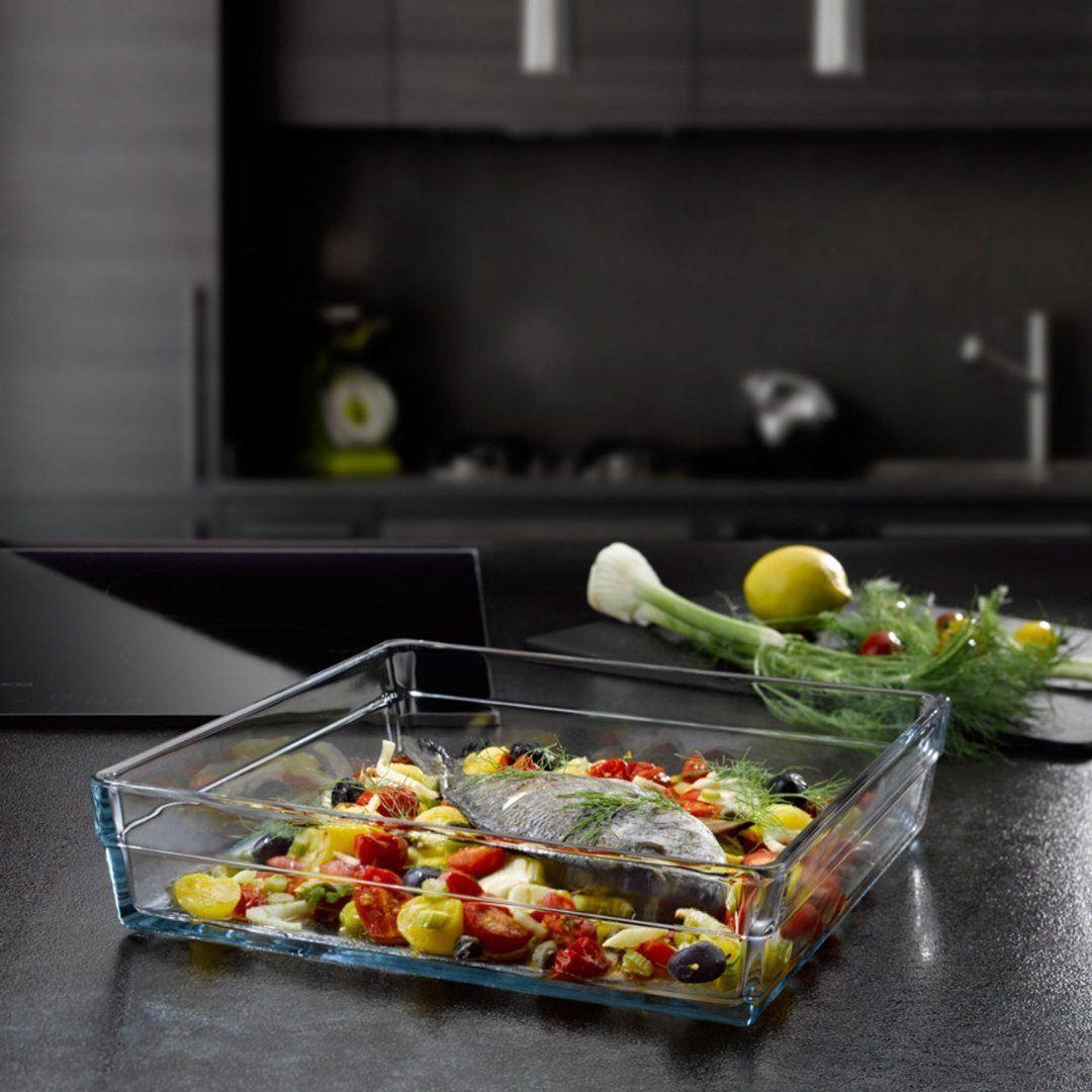 Pasabahce Auflaufform Premium Borcam 2400 - 4100 ml, Glas, (1-St), Spülmaschine, Mikrowelle, Backofen geeignet