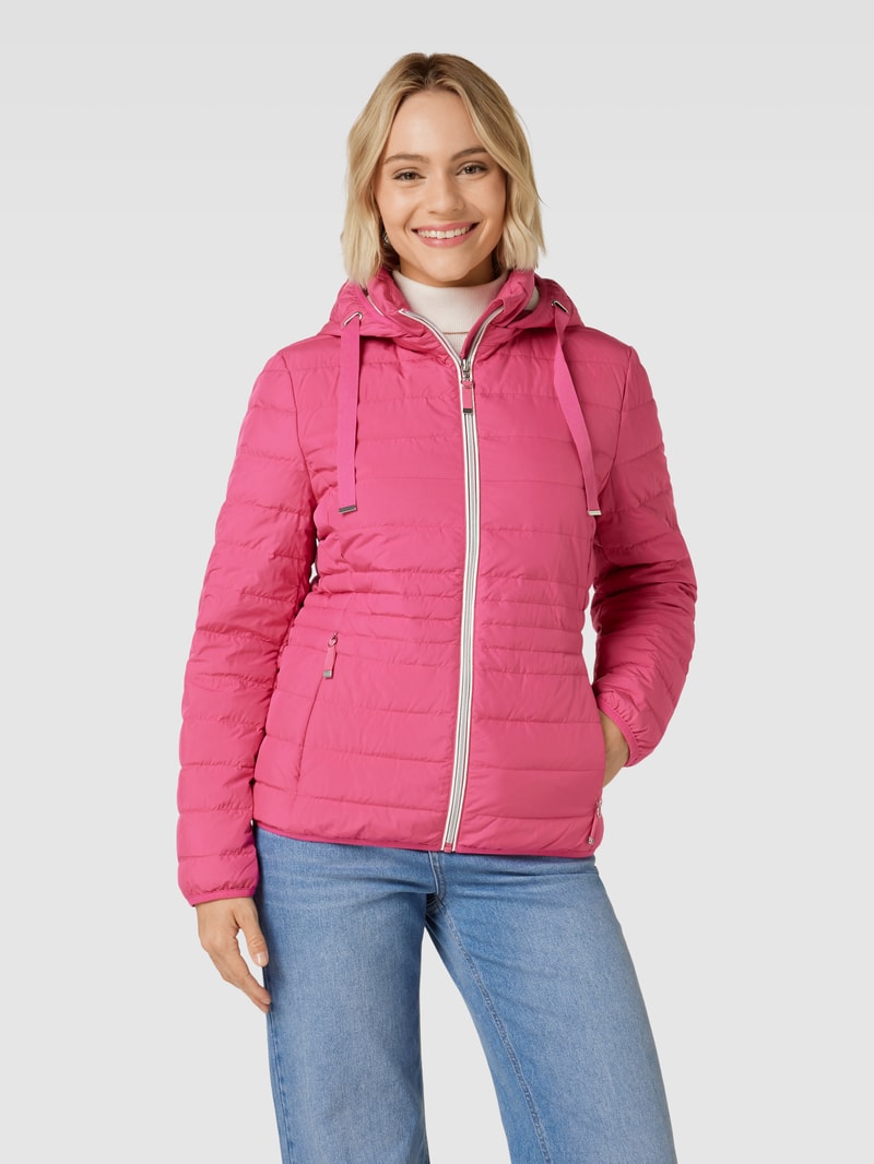 Daunenjacke mit Kapuze in pink