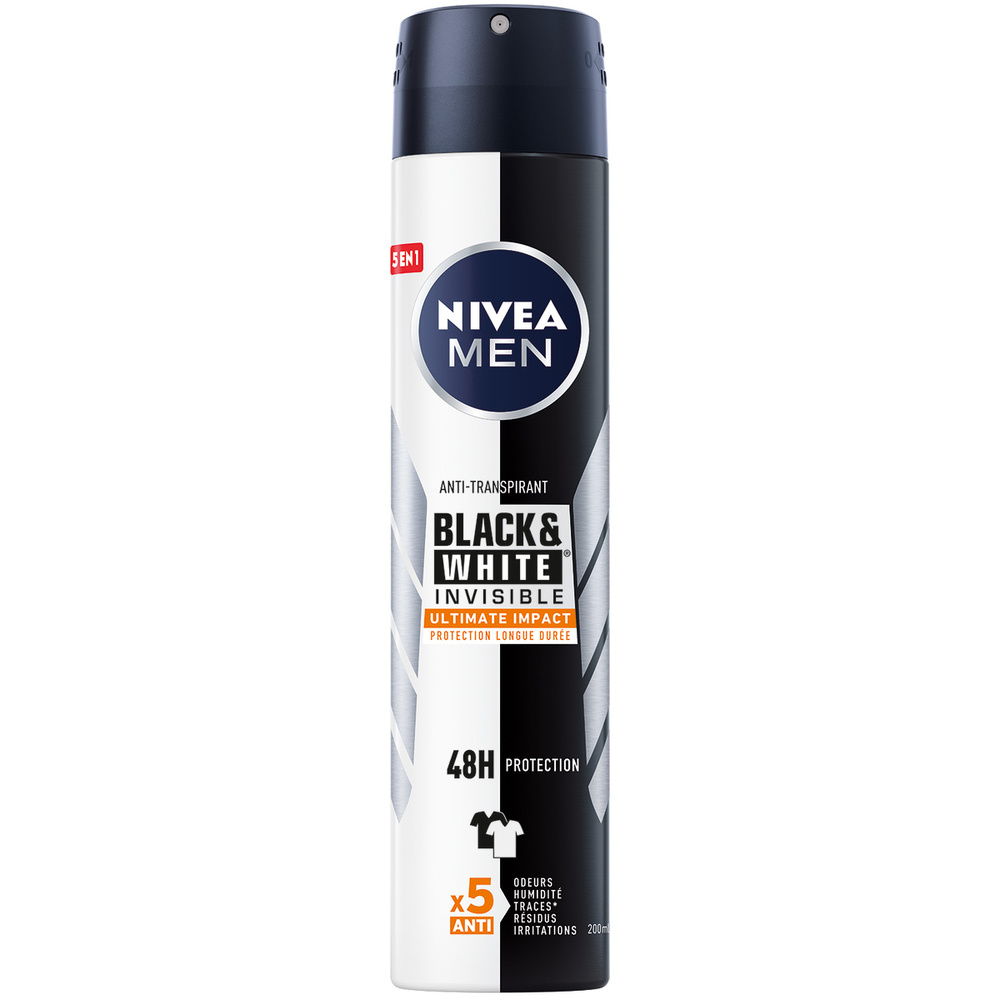 nivea BLACK&WHITE ULTIMATE - Déodorant spray Anti-transpirant 48H Déodorant spray homme
