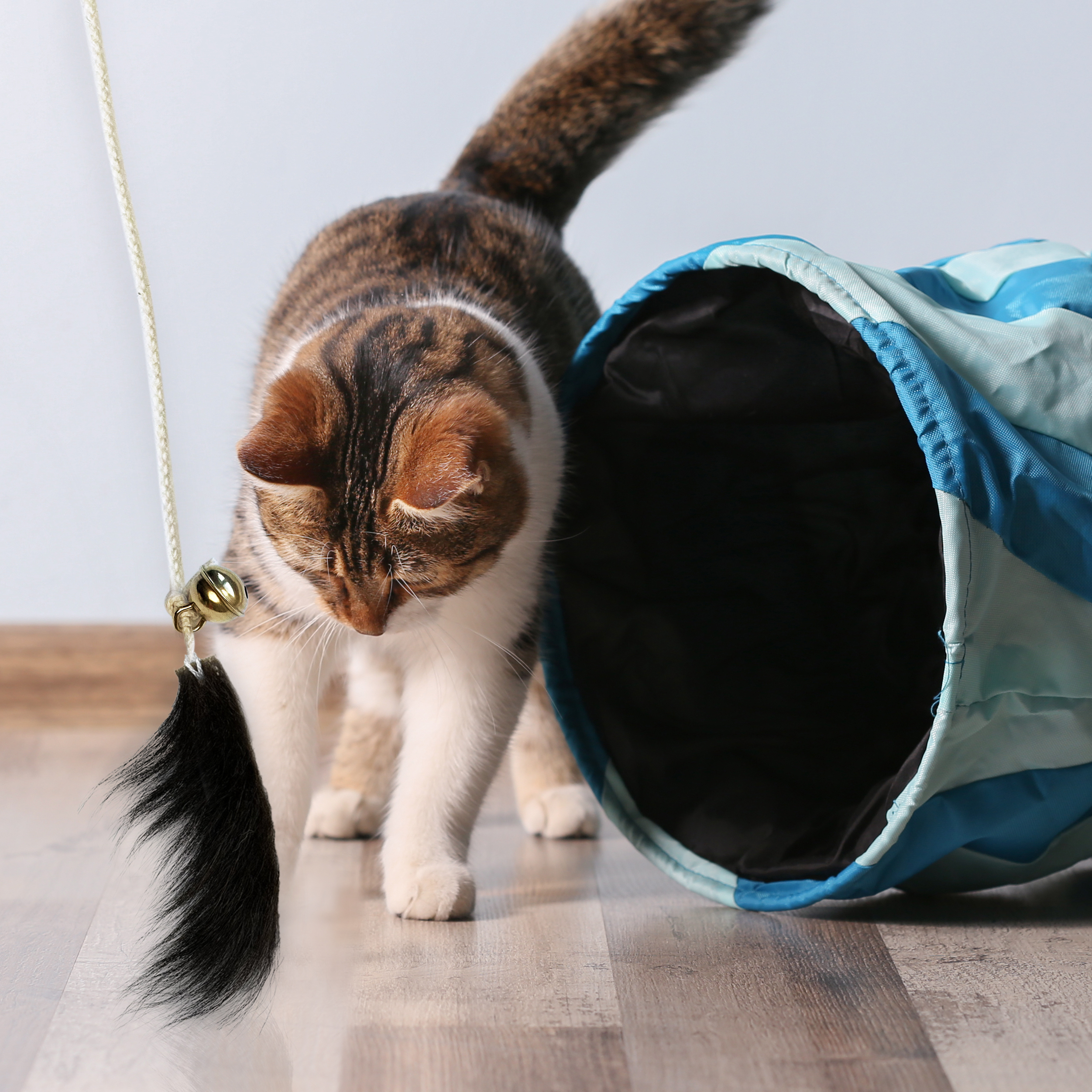 Kater Kasimir Katzenangeln Kater Kasimir Premium Katzenangel aus Buchenholz mit Anhänger aus echtem Ziegenfell