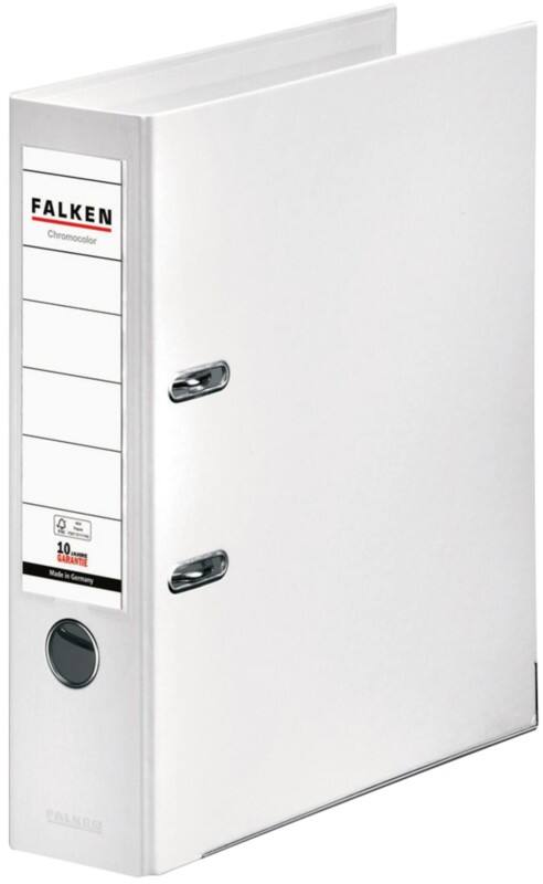 Falken Chromocolor Ordner DIN A4 80 mm Weiß 2 Ringe 11285525 PP (Polypropylen)