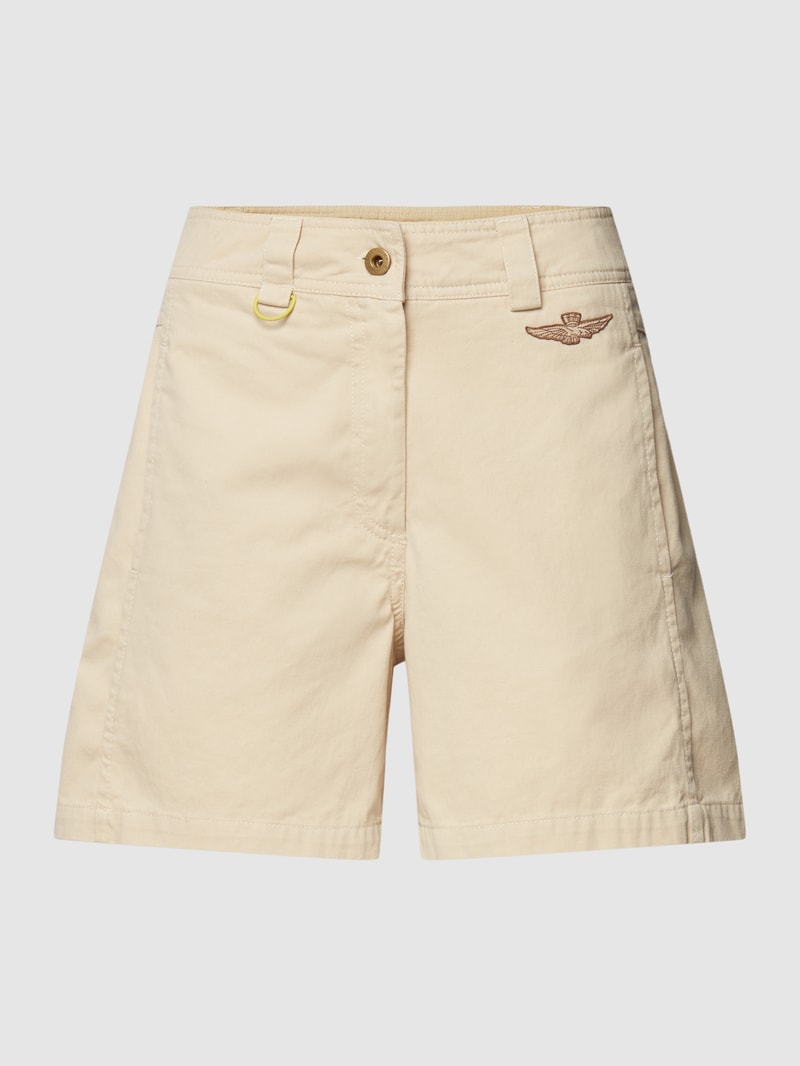 Bermuda mit Label-Details in beige