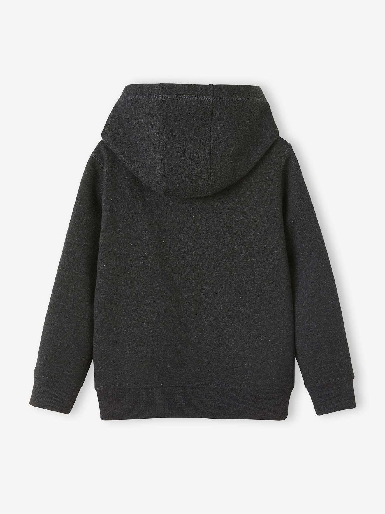 Sweat zippé à capuche Basics garçon motif graphique ocre