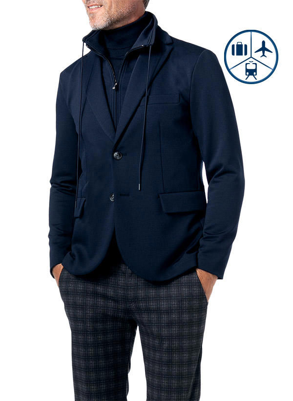 EMPORIO ARMANI, Sakko, Jersey ungefüttert, navy