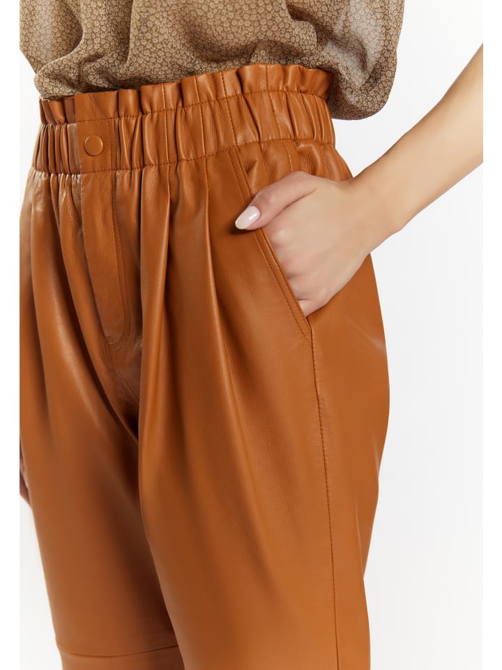 DreiMaster Vintage Lederhose in Cognac günstig kaufen