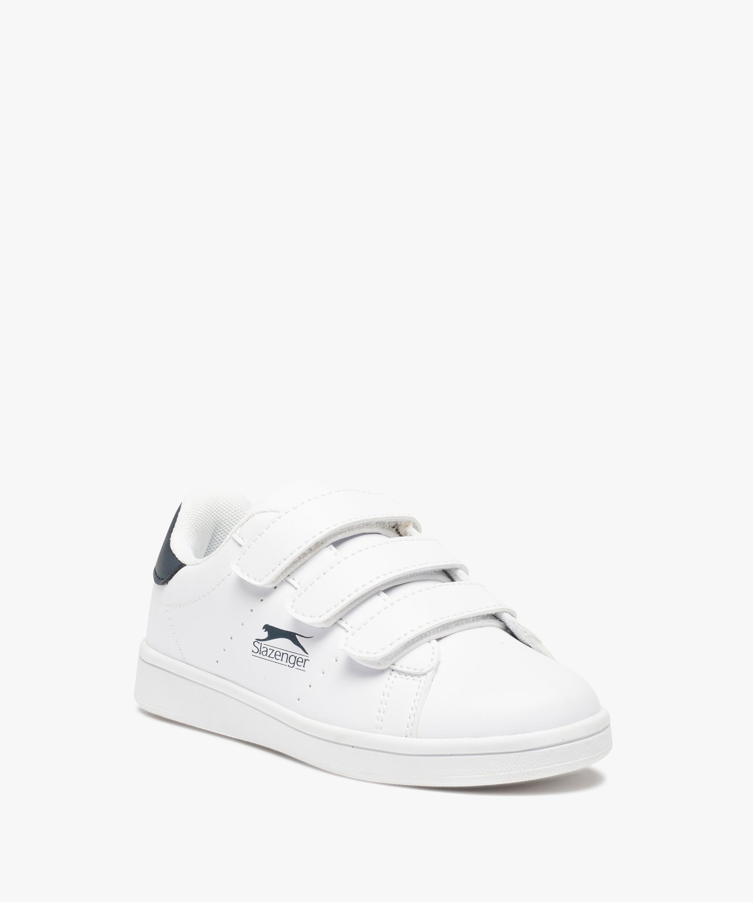 Baskets Garçon unies fermeture trois scratchs - Slazenger blanc | GEMO