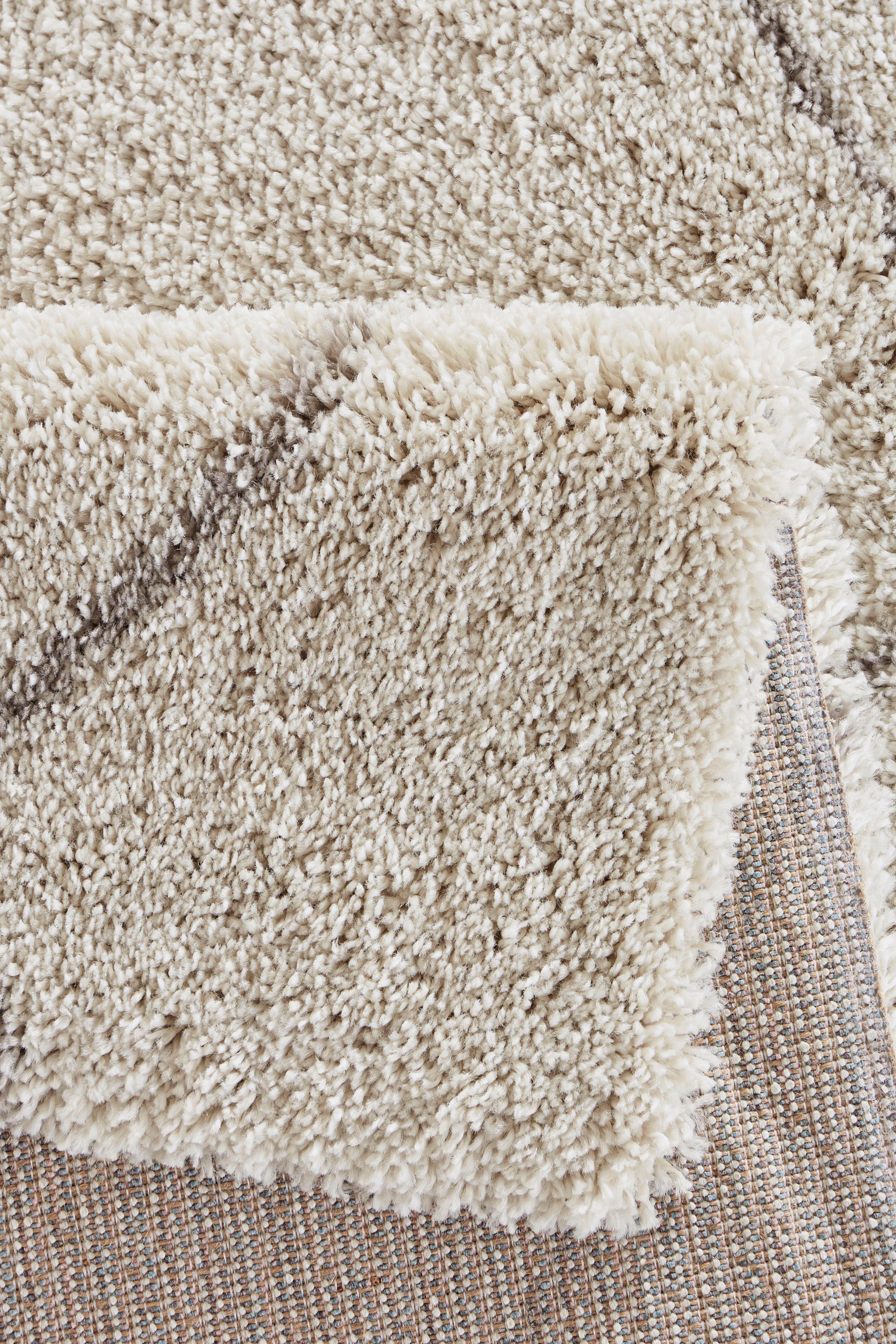 Hochflor-Teppich Belle, Leonique, rechteckig, Höhe: 35 mm, Rauten-Design, weiche Haptik