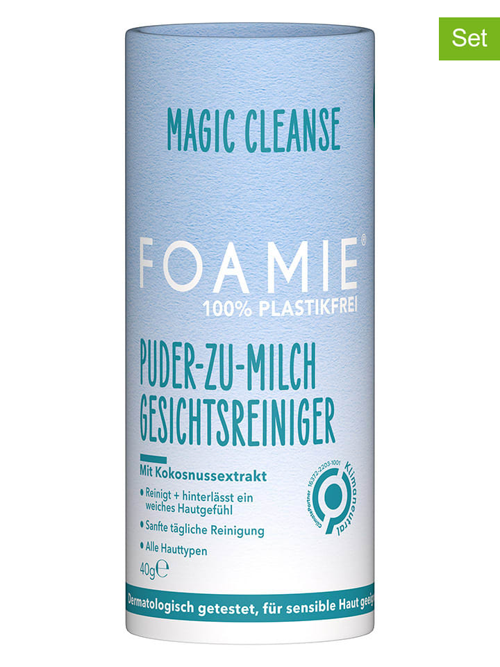Foamie 2er-Set: Puder-zu-Milch-Gesichtsreiniger 