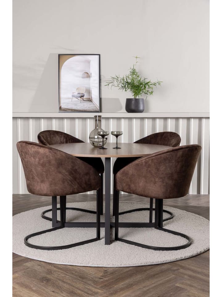ebuy24 Essgruppe Durango 26 (5-teilig) Nussbaum 120 x 120 cm günstig kaufen onesize