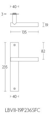 Formani 1501D250BMXX0SF BASICS LB7-19P236SFC dørhåndtag ufjedret på bagplade, blind hvid