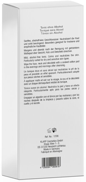 KLAPP Skin Care Science Clean & Active Tonic without Alcohol Gesichtswasser