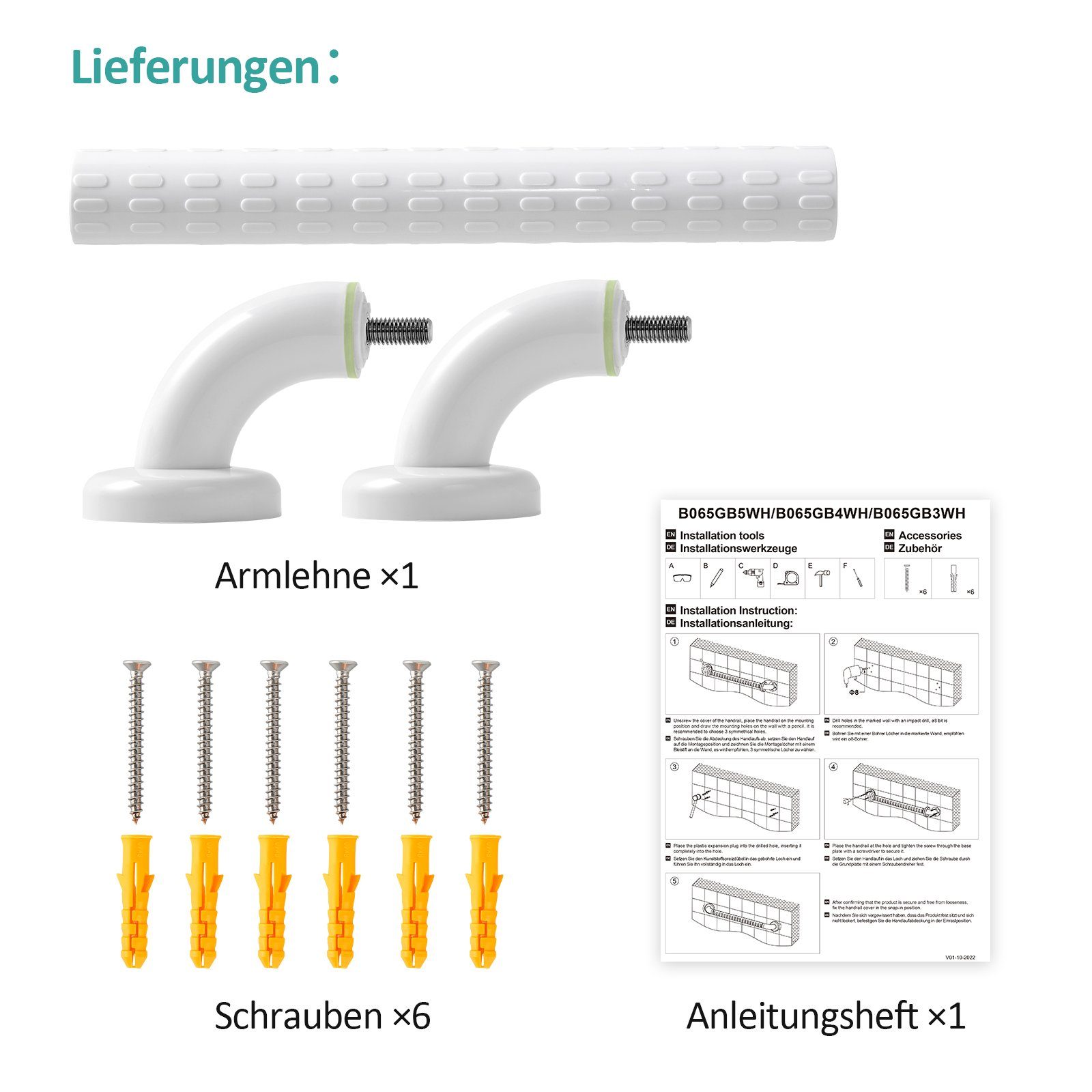 EMKE Haltegriff Haltegriffe für Senioren, Badezimmer-Haltegriff Rutschfest Duschgriff