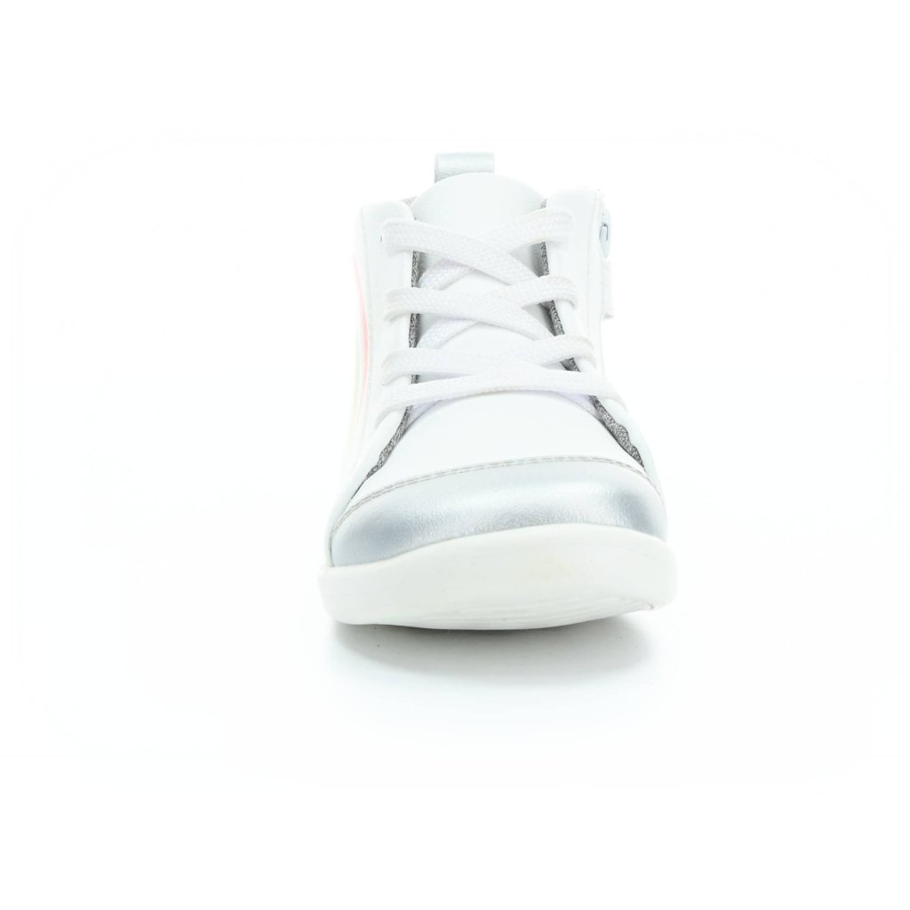 Bobux Alley-Oop White Silver Rainbow I walk/Kid   Barfuß-Stiefeletten