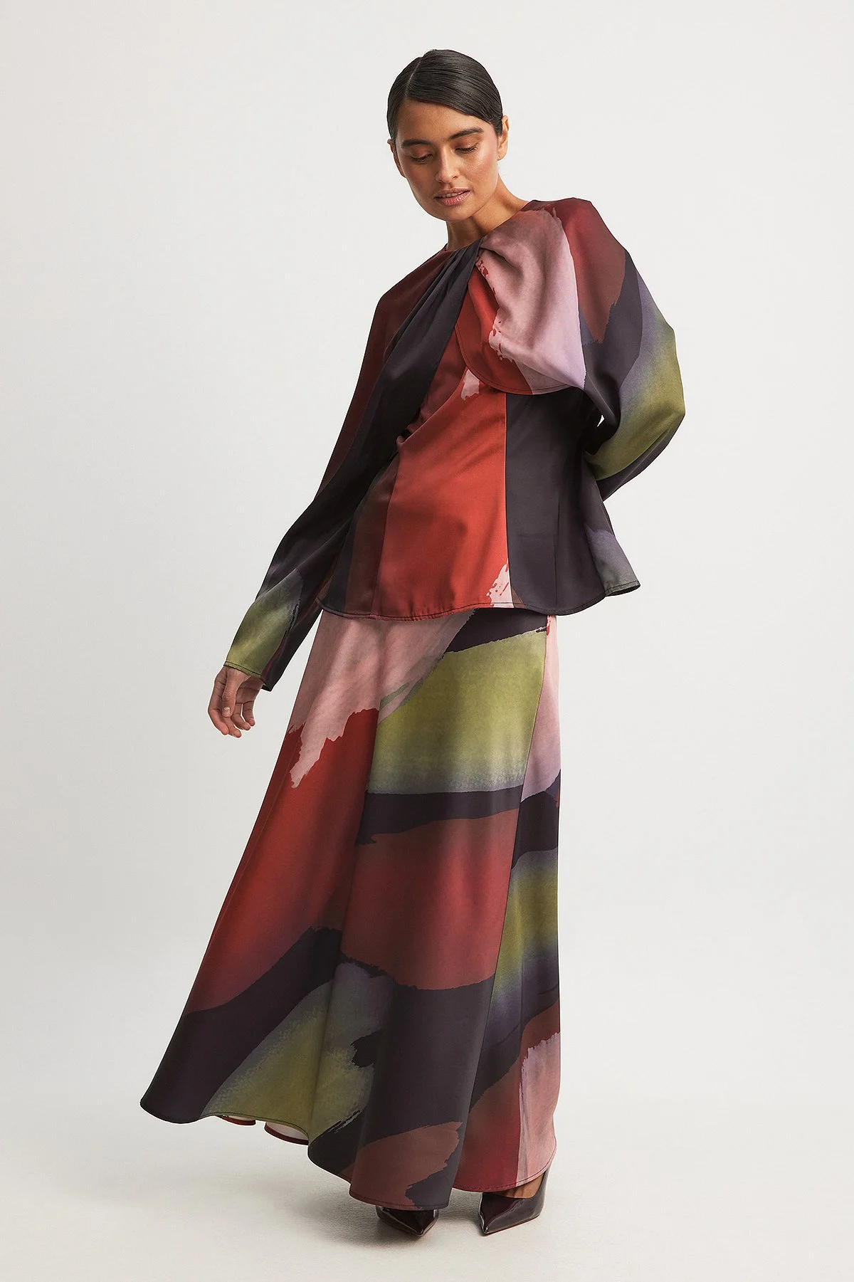 Luftige Langarm-Bluse mit Print