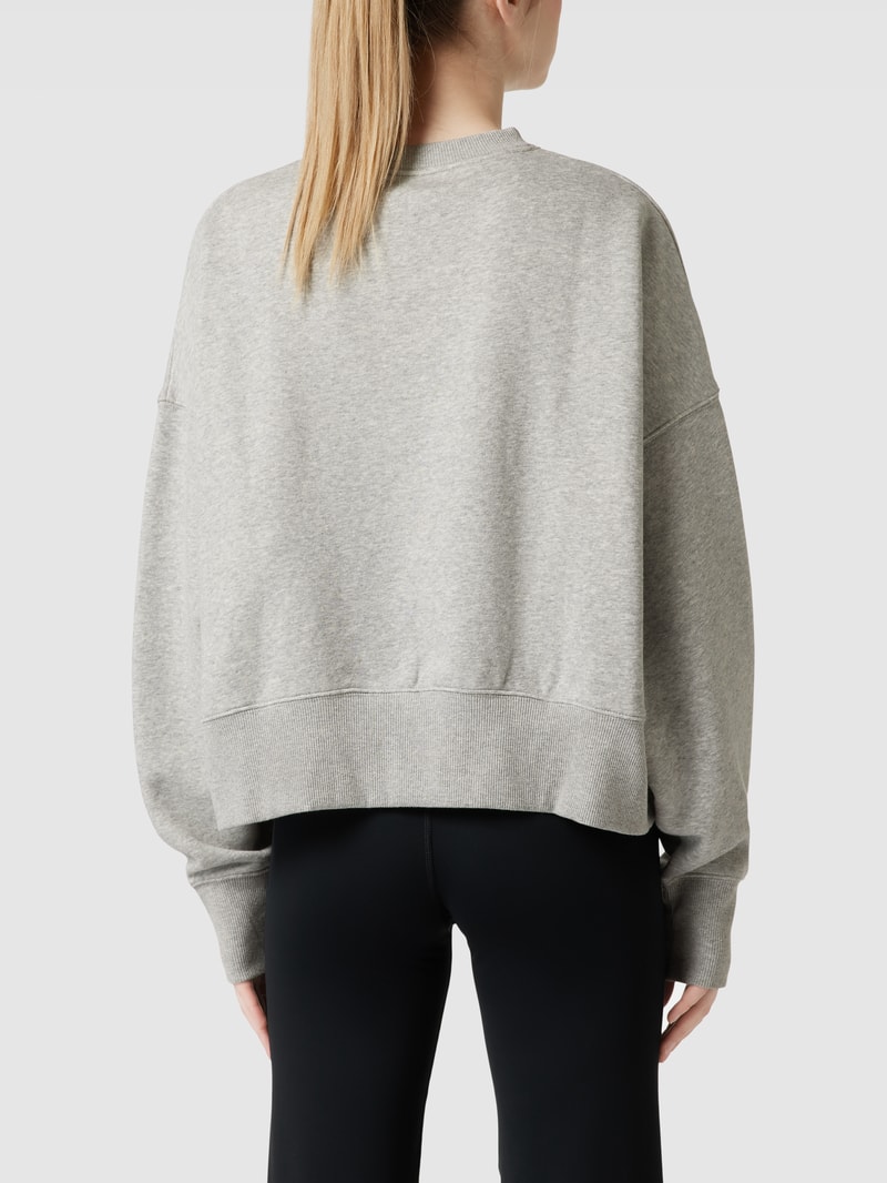 Sweatshirt mit Logo-Stitching in dunkelgrau