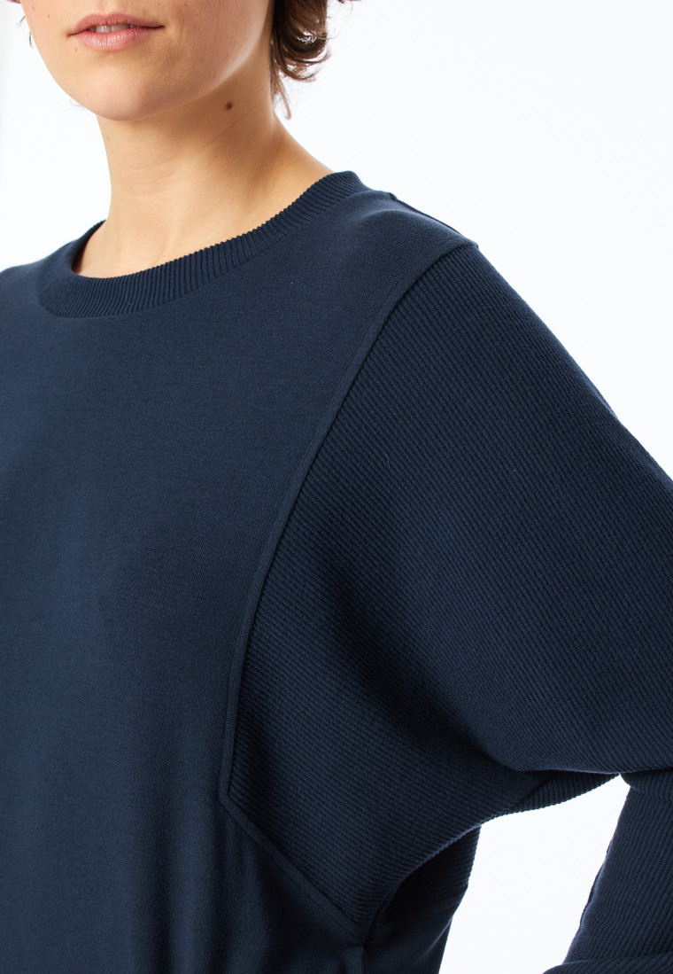 Sweatshirt Feinripp nachtblau - Mix+Relax