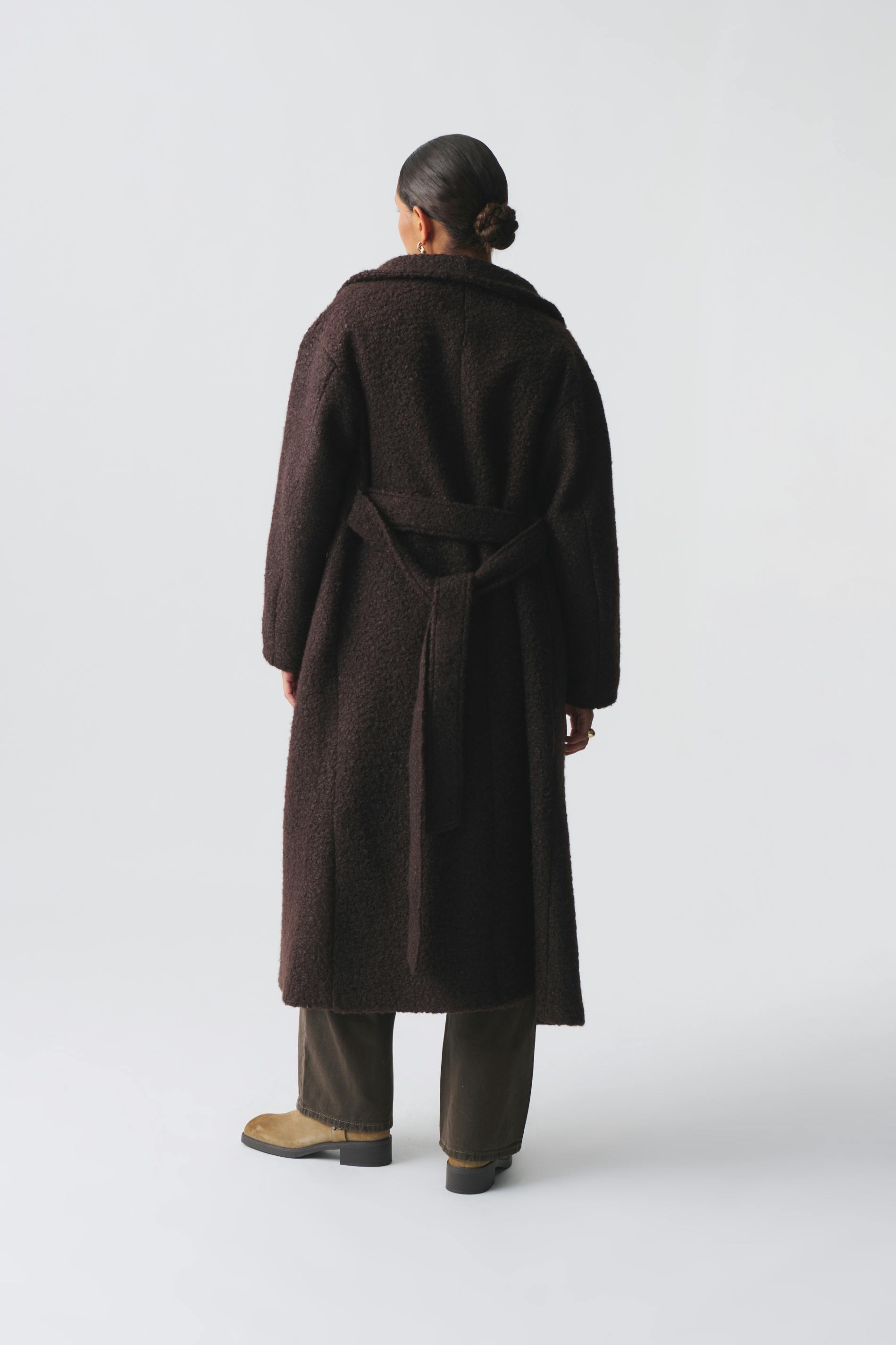 Soft boucle long coat