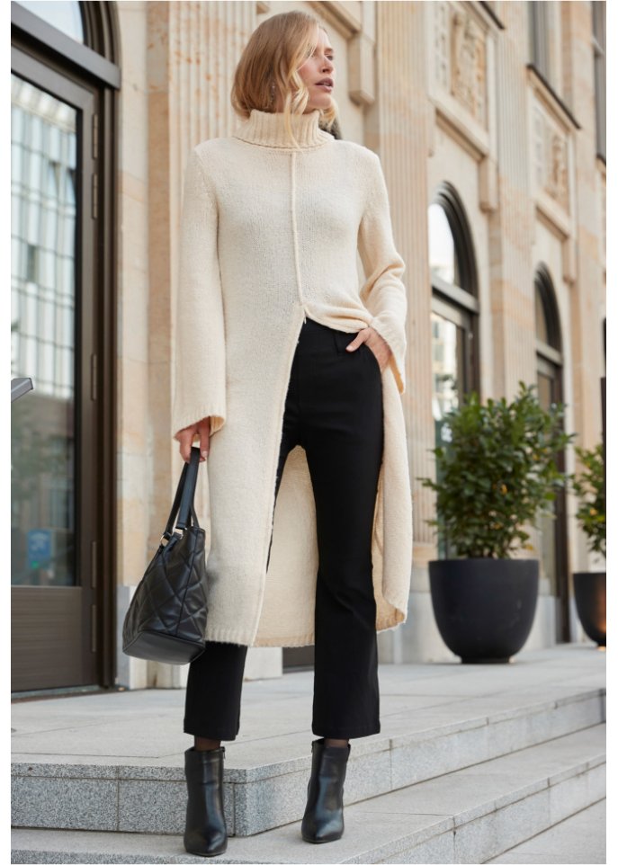 Long-Pullover mit Tragevariante