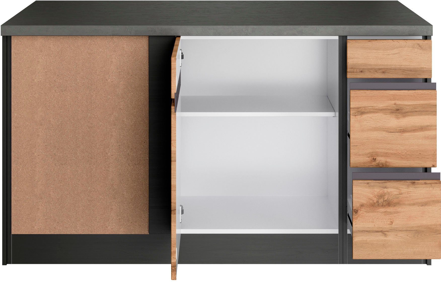 HELD MÖBEL Küche Riesa, Stellbreite 340x150 cm, wahlweise mit oder ohne E-Geräte