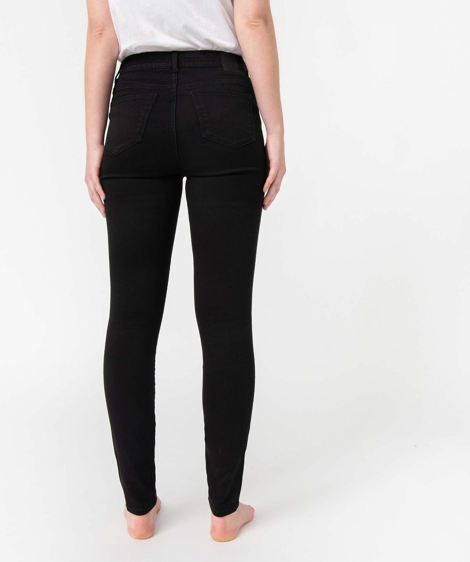 Jean femme coupe skinny taille haute noir | GEMO