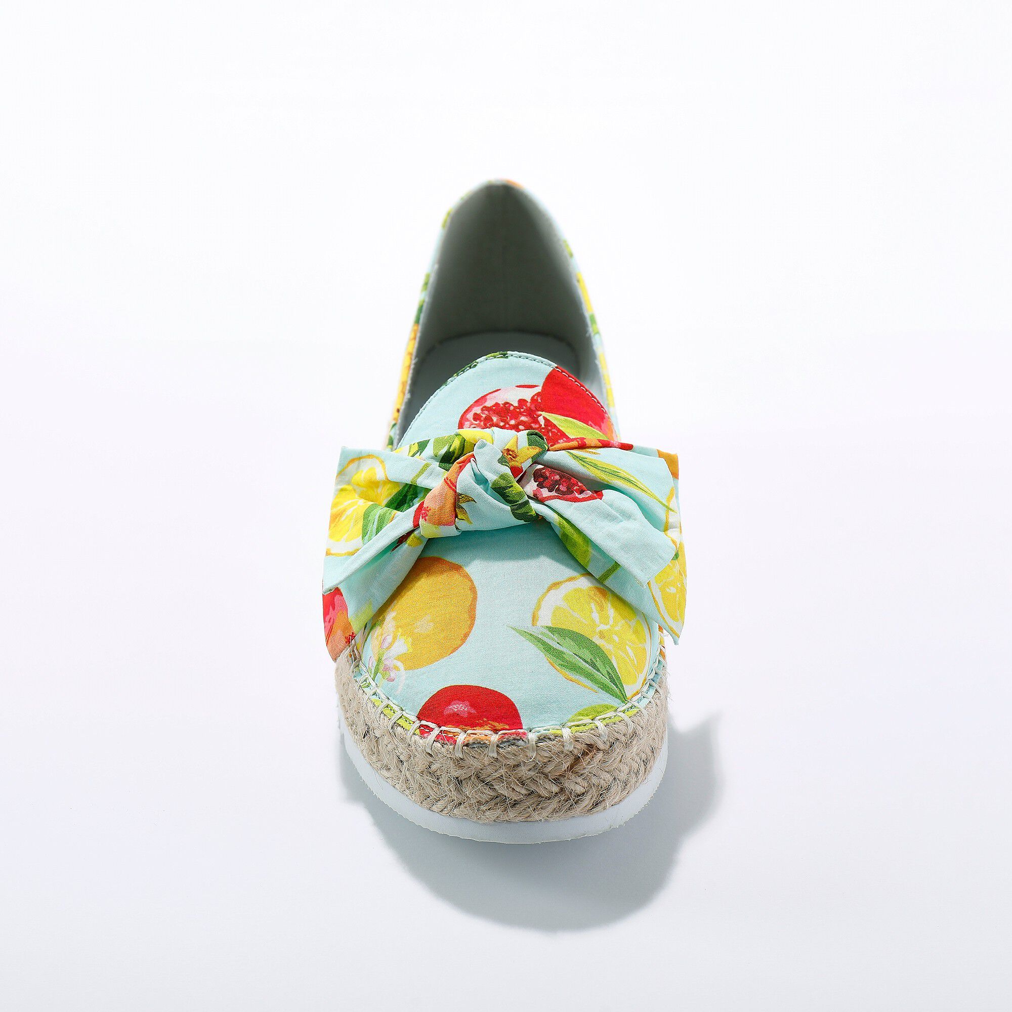 Mocassins espadrilles imprimées à noeud semelle corde crantée