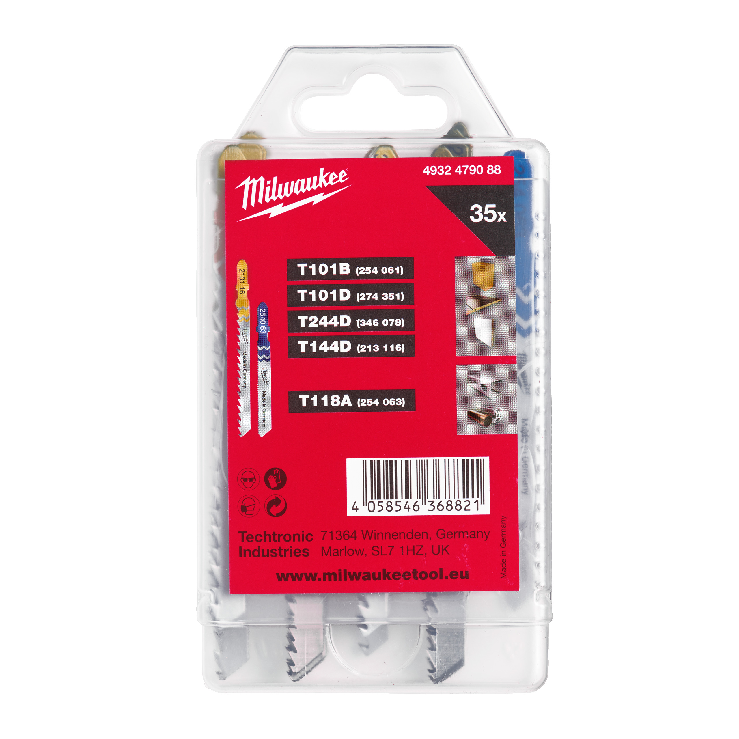 Milwaukee kiegészítők 4932479088 Decoupeerzaagbladen készlet 2-35 db (legjobb 12, 24, 36 stb.)