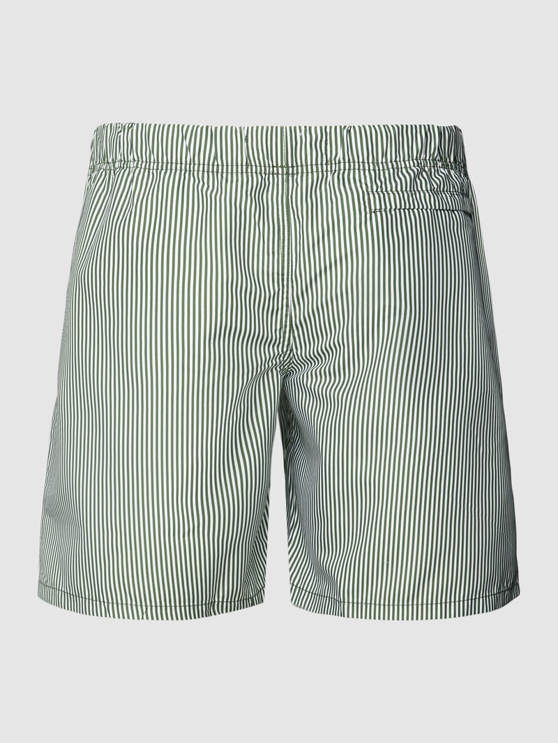 Badehose mit Streifenmuster in olivgrün