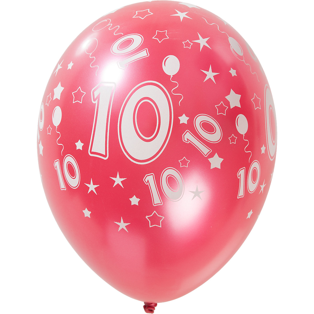 Luftballons Zahl 10, 5 Stück, 30 cm