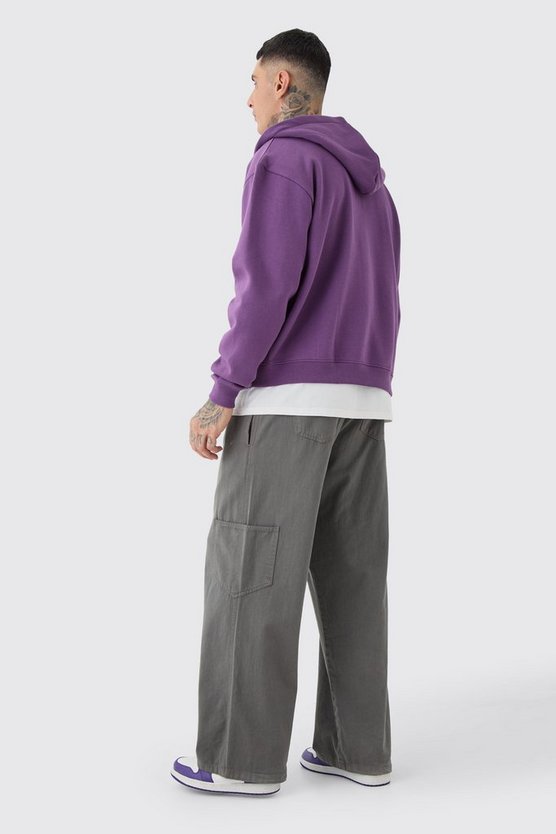 Tall kastiger Oversize Hoodie mit Reißverschluss