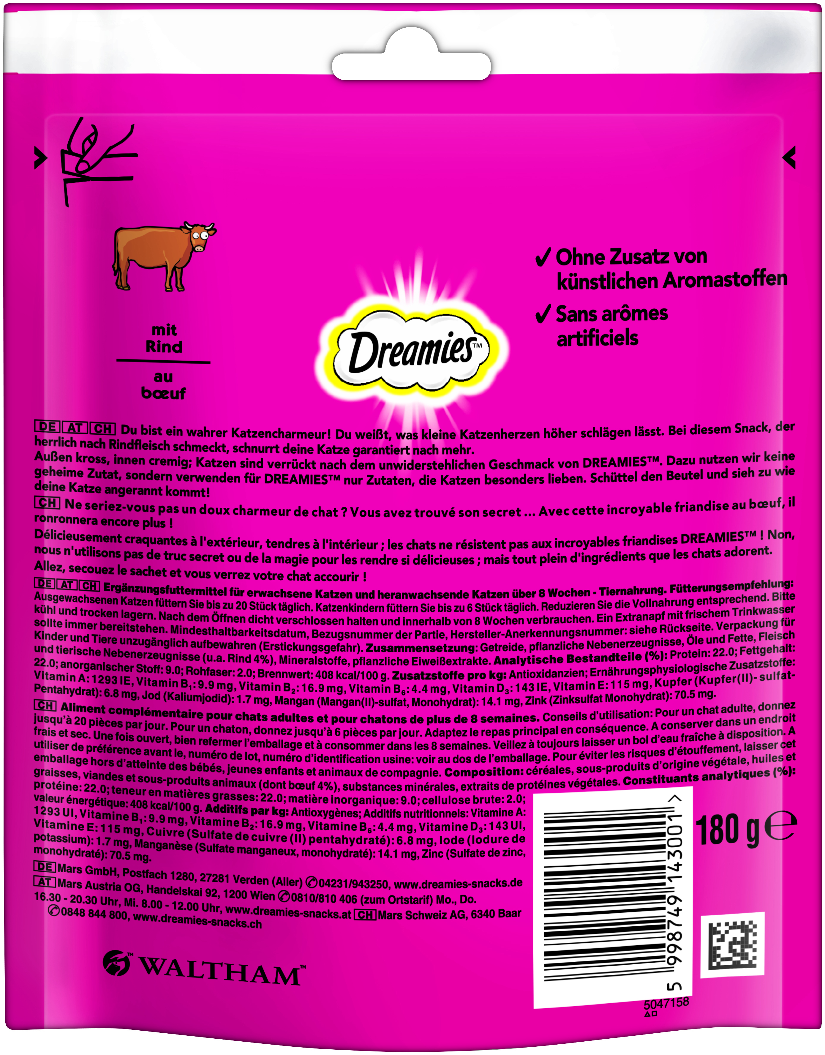 Dreamies Snacks Dreamies Mega Pack 180g Rind