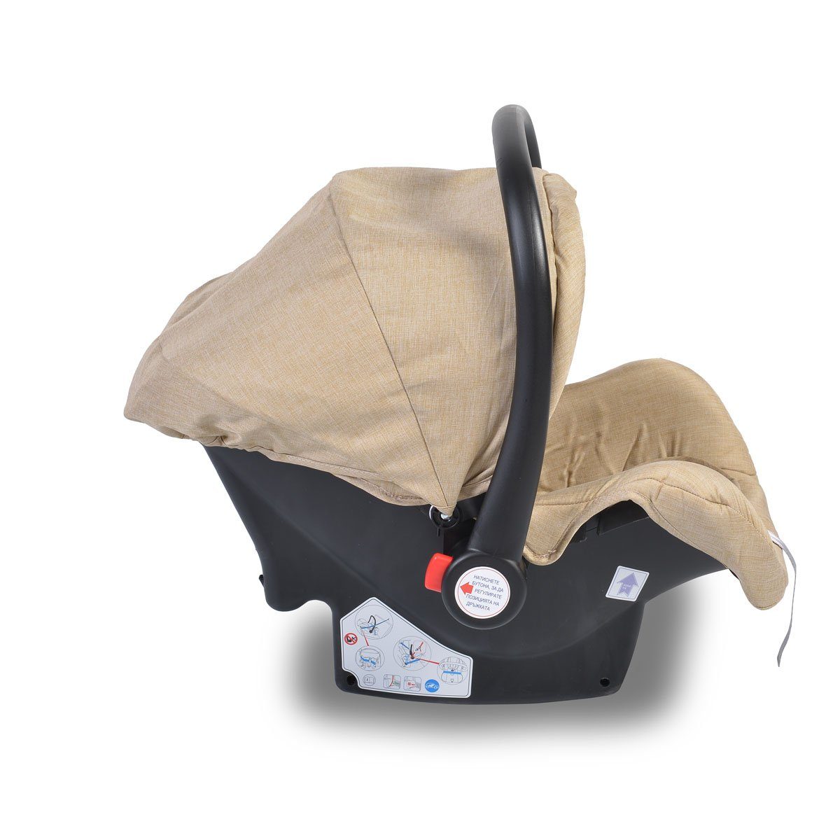 Moni Babyschale Babyschale Moni Gruppe 0+, bis: 13 kg, (0 - 13 kg) Fußabdeckung Sitzpolster 3-Punkt Gurt