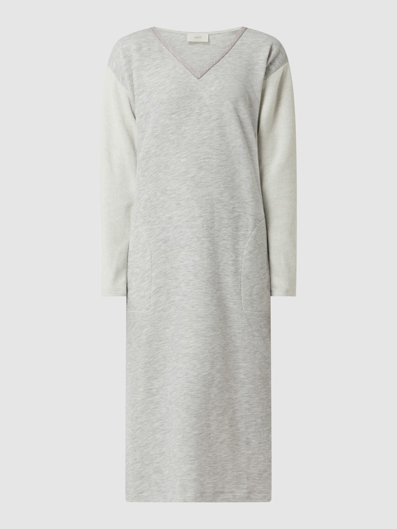 Sweatkleid mit Kontrastärmeln in mittelgrau