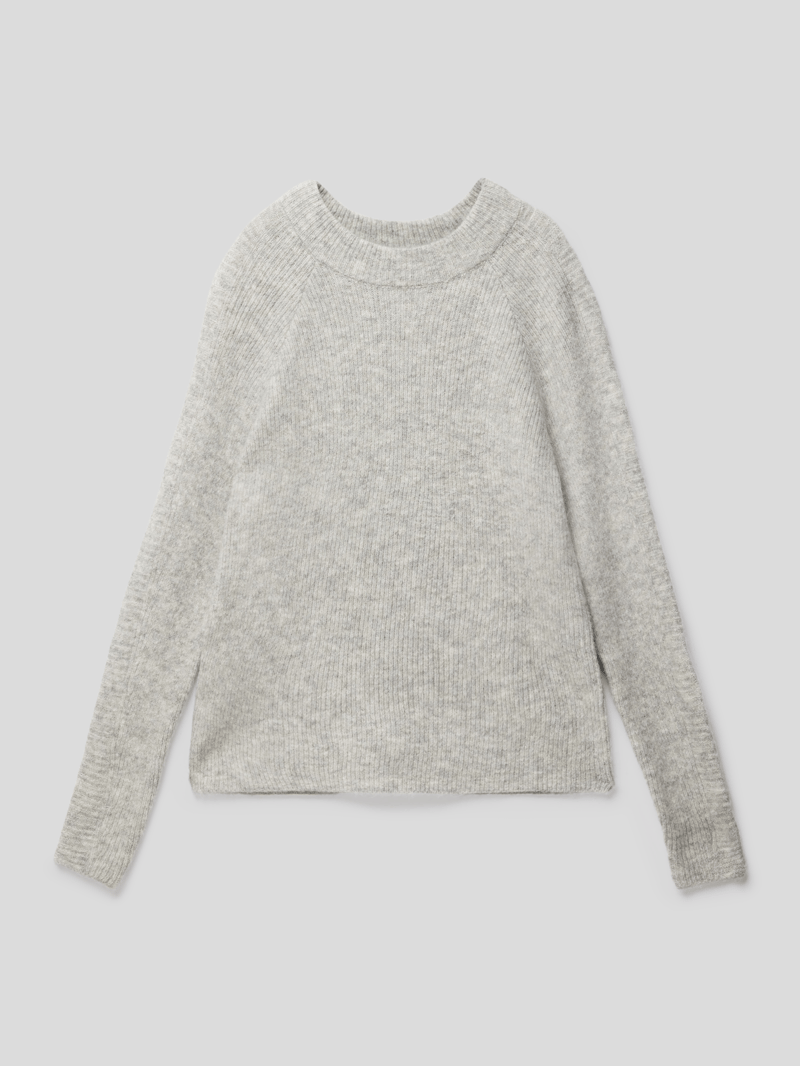 Strickpullover mit Rundhalsausschnitt Modell 'como' in hellgrau