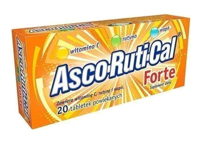 Ascorutical Forte, dodatak prehrani koji sadrži vitamin C, rutin i kalcij, tablete