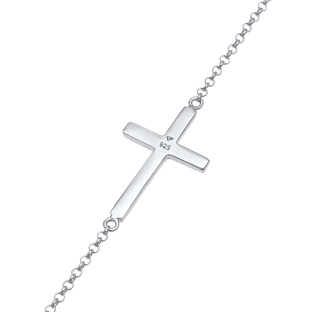 Elli Elli Bracelet Femmes Croix Foi en argent sterling 925 plaqué or rose Bracelet