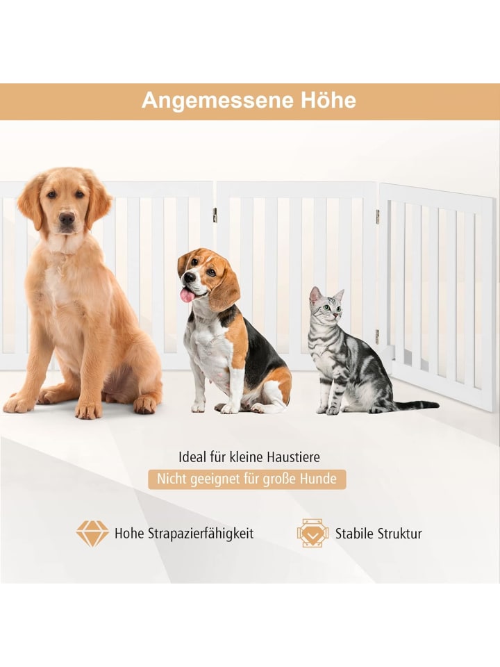 COSTWAY Absperrgitter Hunde 3 Paneelen 60cm in Weiß günstig kaufen onesize