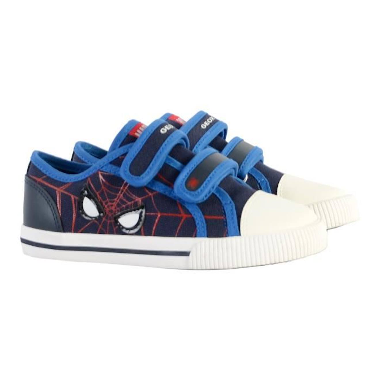 Basket à Scratch Plate Geox Enfant Kilwi Canv+Geobuck bleu