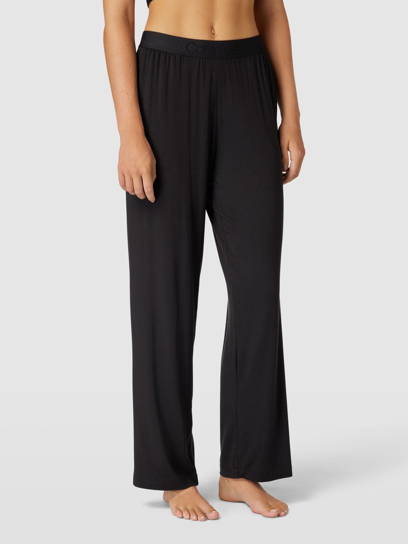 Pyjama-Hose mit elastischer Logo-Bund Modell 'INTRINSIC' in schwarz