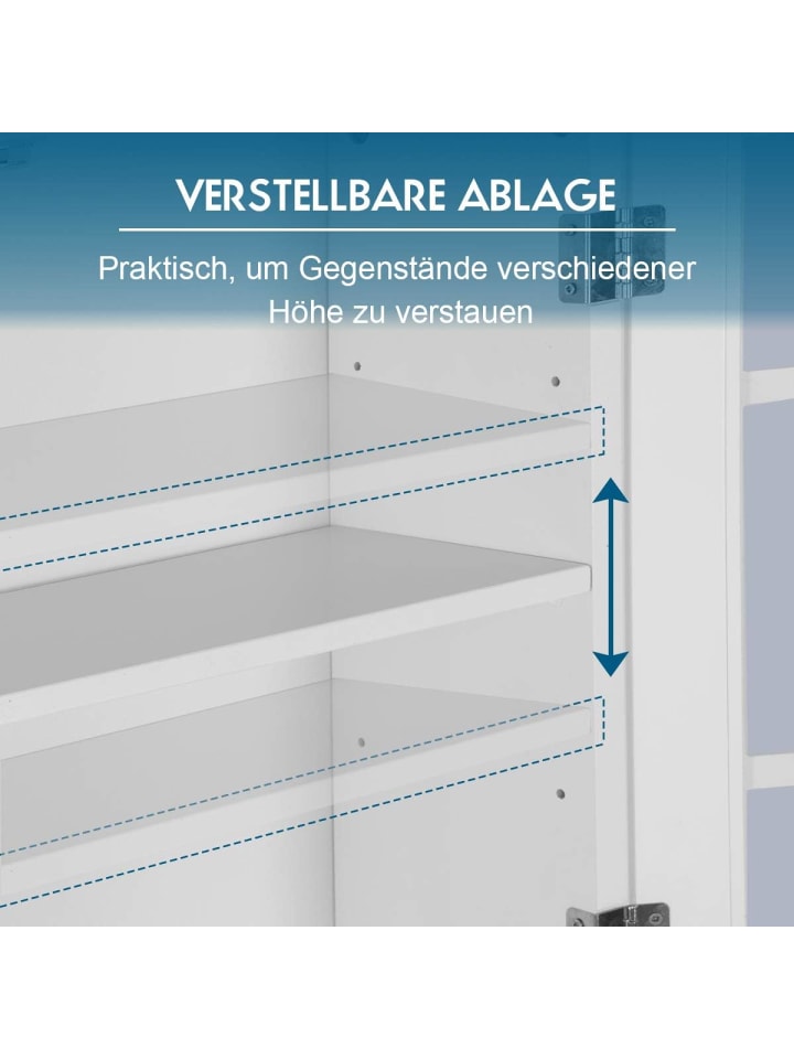 COSTWAY Toilettenschrank mit Tür in Weiß günstig kaufen onesize