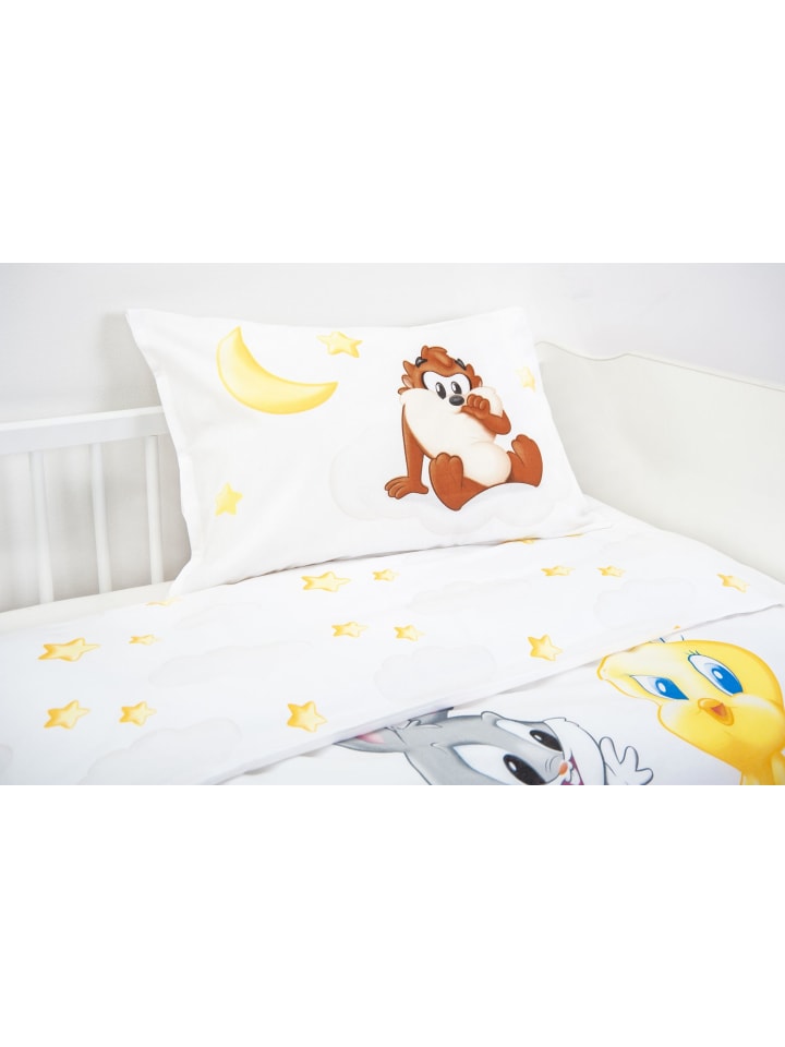 Herding 2 tlg. Renforcé Bettwäsche 100x135cm Looney Tunes in Weiß günstig kaufen 100x135 cm