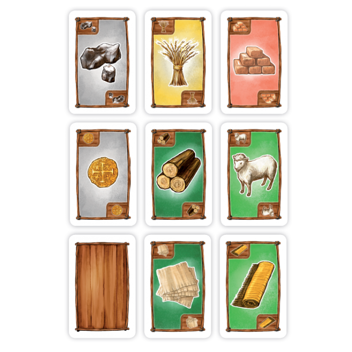 Kartensatz Rohstoffe (passend Siedler 3-4 Spieler)