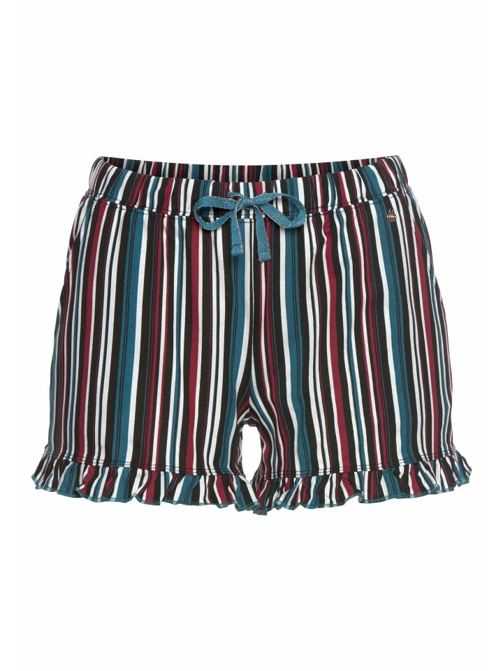 s.Oliver Schlafshorts in petrol-weinrot-gestreift günstig kaufen