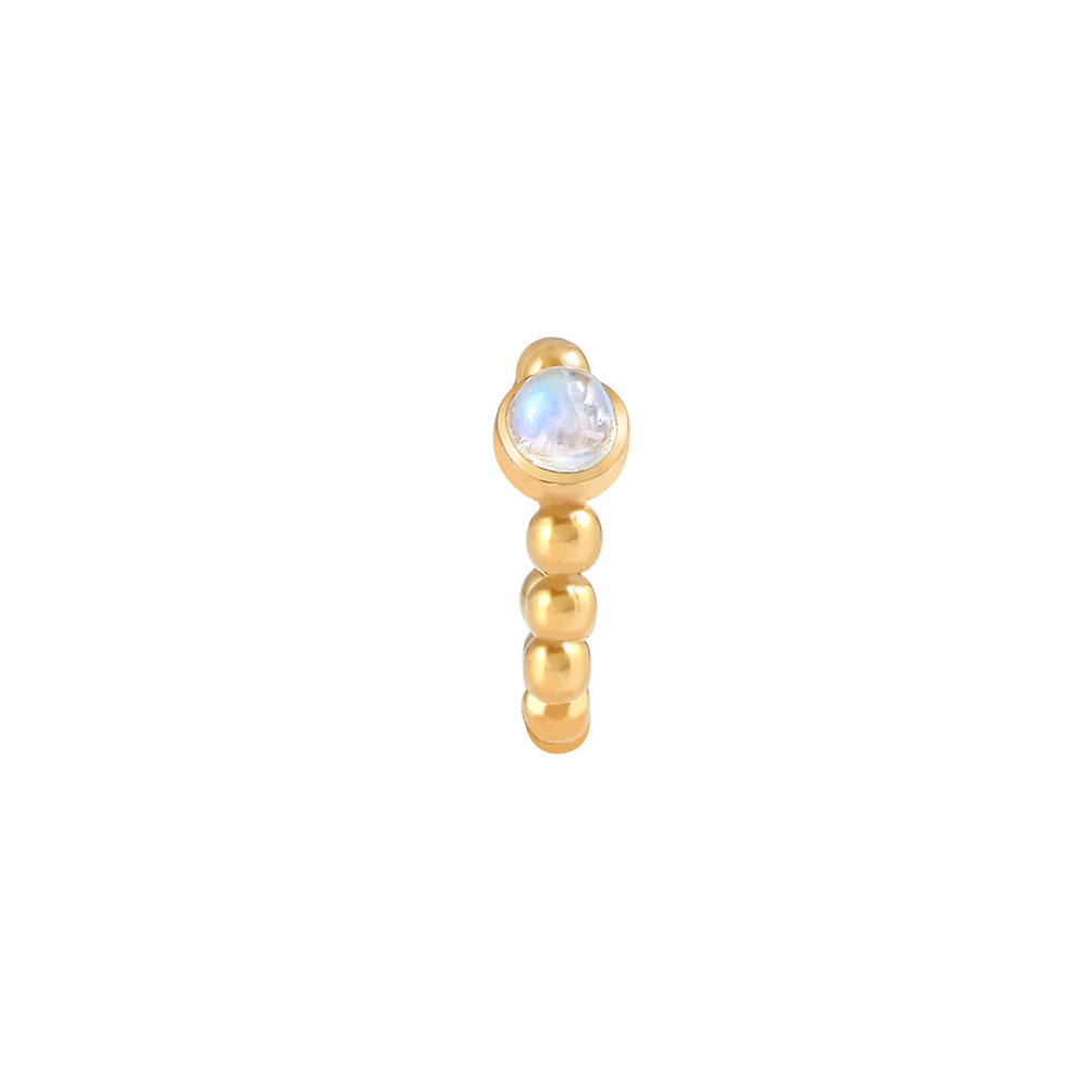 Elli Elli Boucles d'Oreilles Single Earcuff Ohrklemme Mondstein 925 Silber Boucles d'oreilles