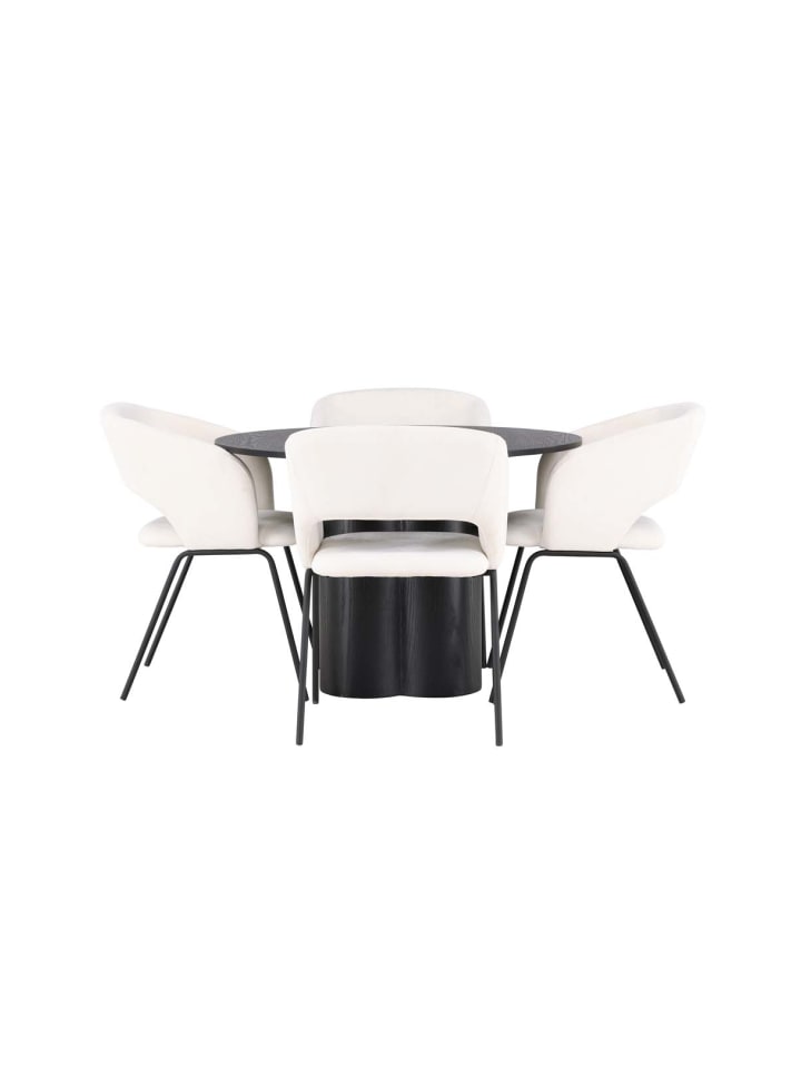 ebuy24 Essgruppe Olivia 65 (5-teilig) Schwarz 110 x 110 cm günstig kaufen onesize