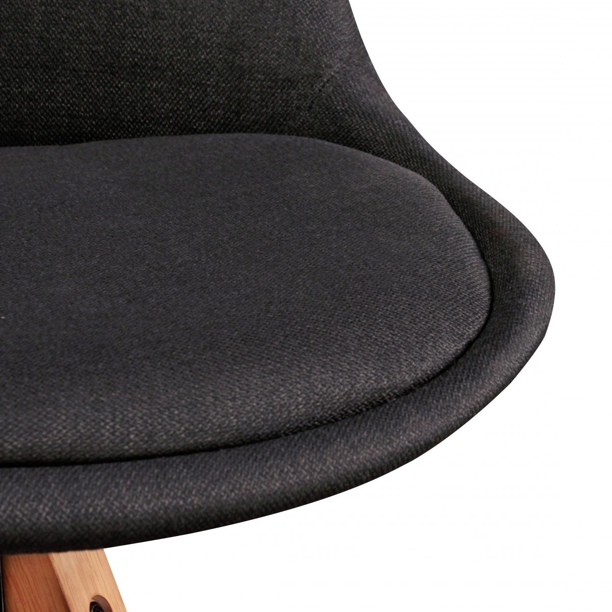 Wohnling 2er Set Retro Esszimmerstuhl Anthrazit Polsterstuhl Stoff-Bezug Rückenlehne Design Küchen-Stuhl gepolstert